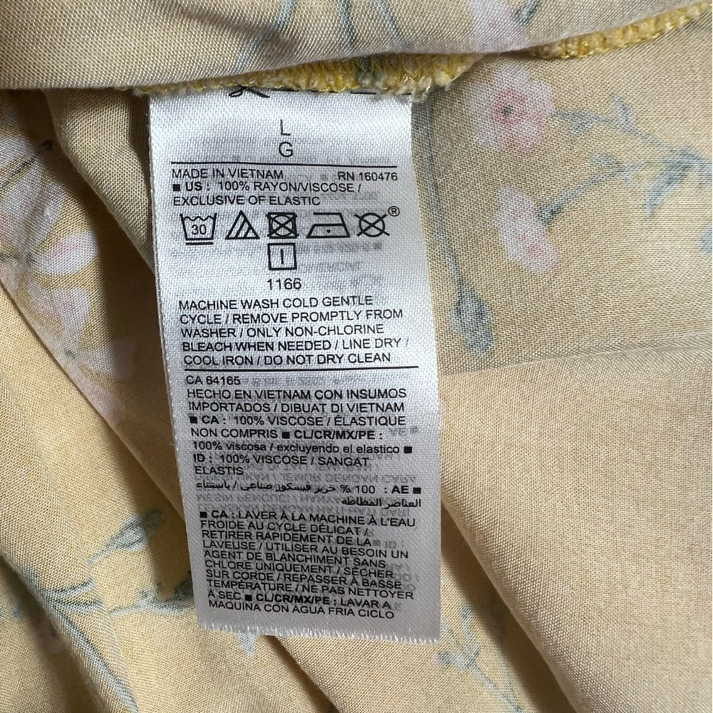 Old‎ navy yellow floral dress summer beach spring dress 100% Viscose L - Picture 7 of 7